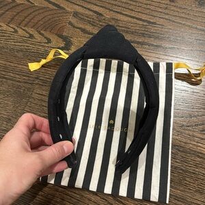 Lele Sadoughi black linen headband with bag